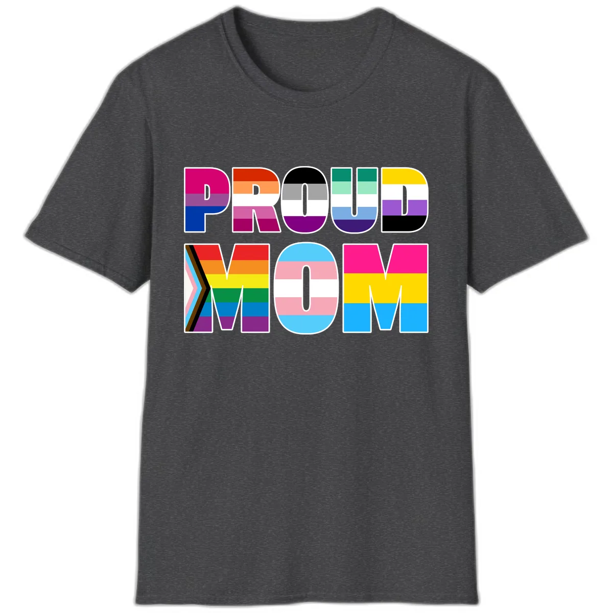 Proud Moments Rainbow Typography T-Shirt in Dark Heather