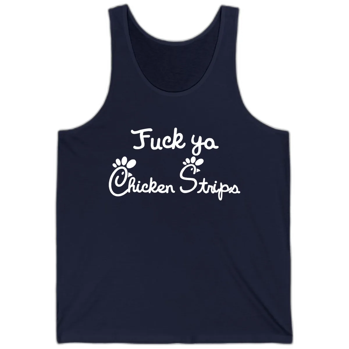 Fuck Ya Chicken Strips Tank in Navy