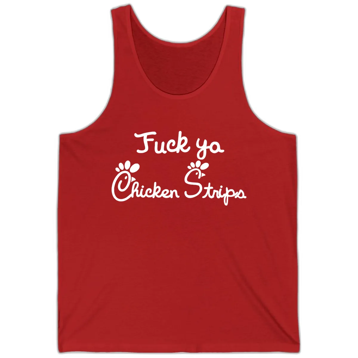 Fuck Ya Chicken Strips Tank in Red