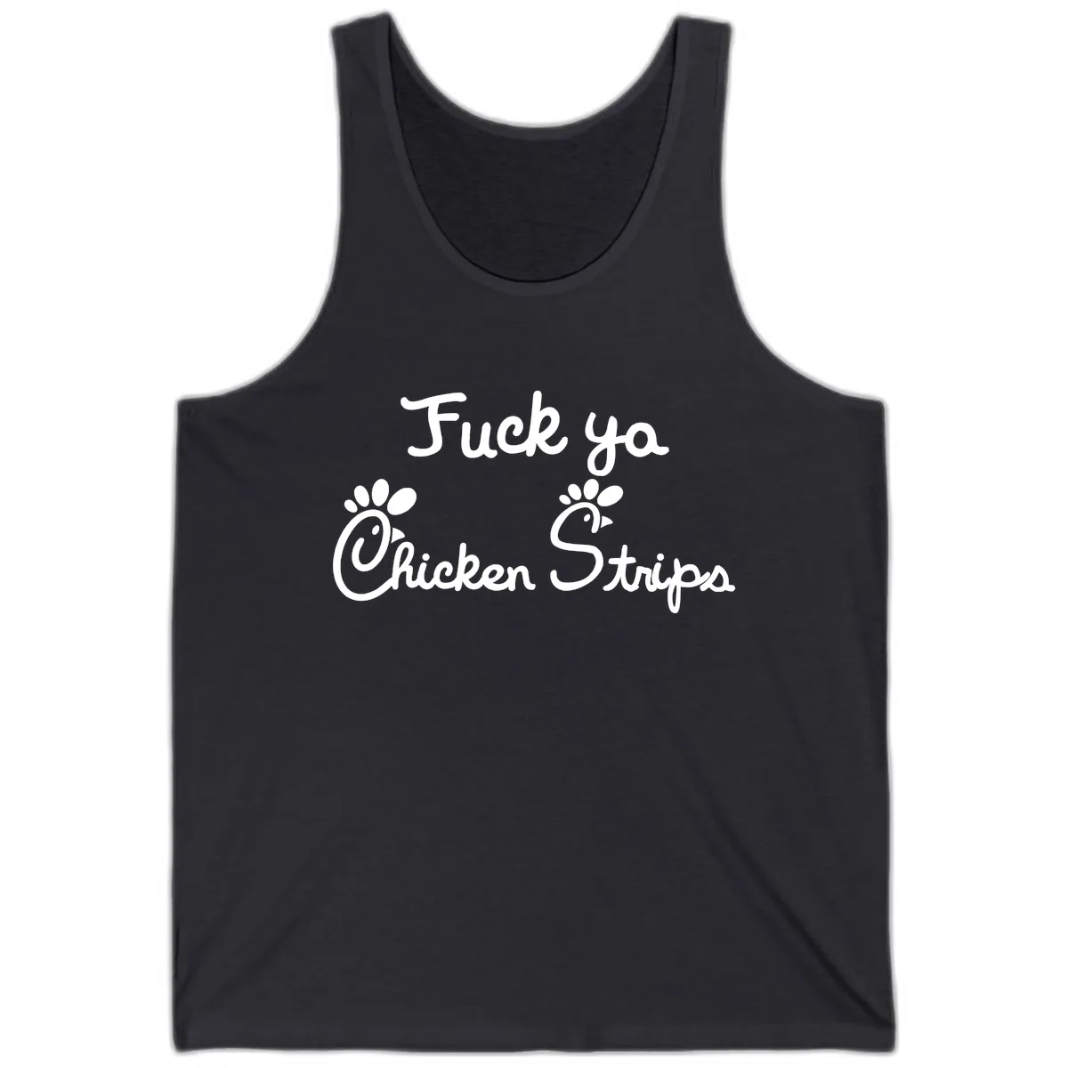Fuck Ya Chicken Strips Tank in Dark Grey