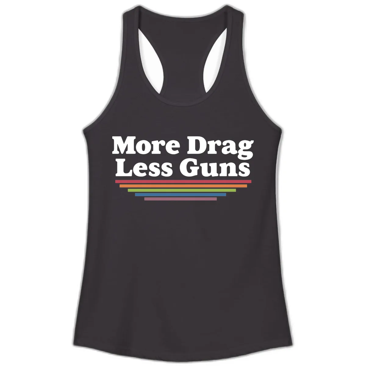 More Drag Less Guns Ladies Tank in Black