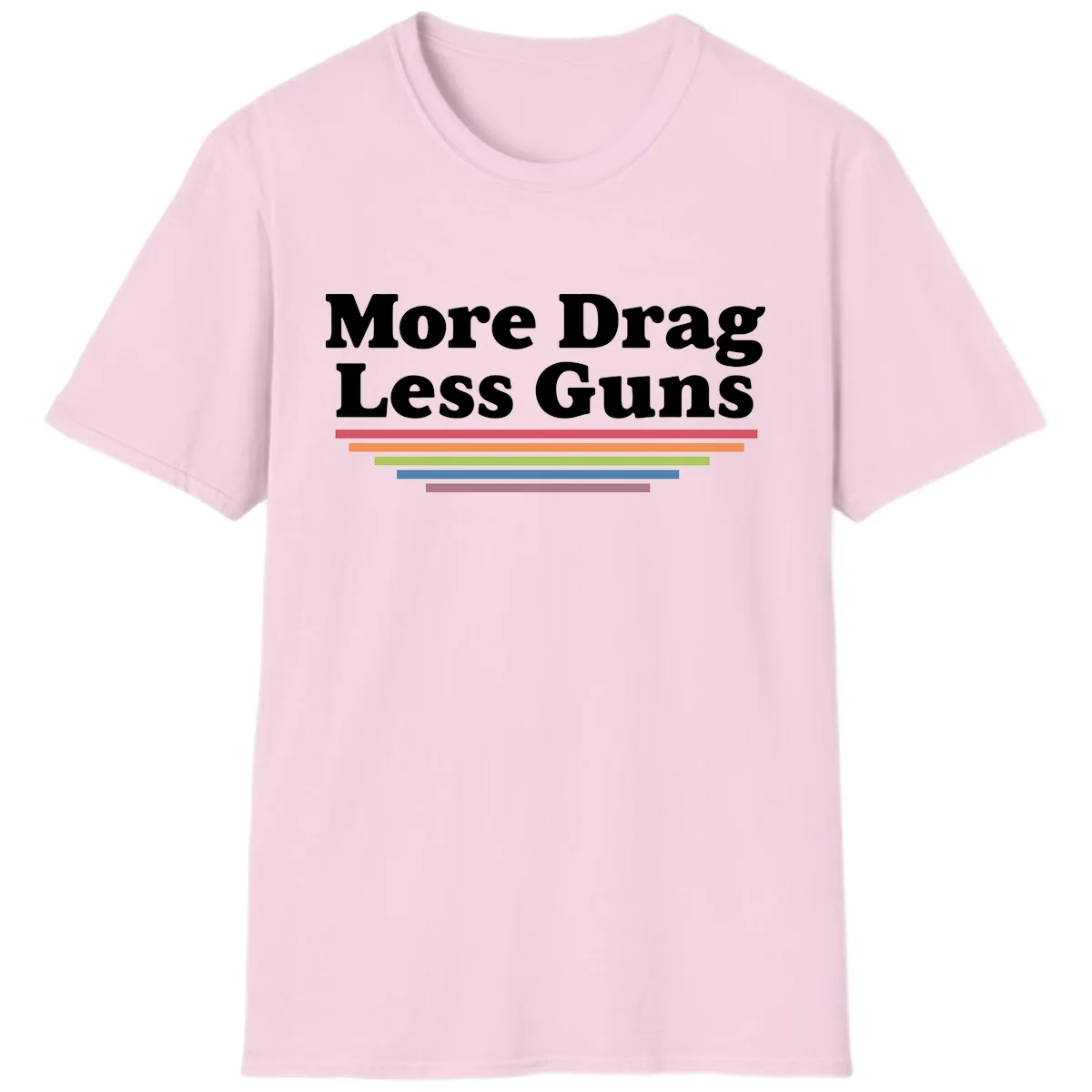 More Drag Less Guns T-Shirt in Light Pink