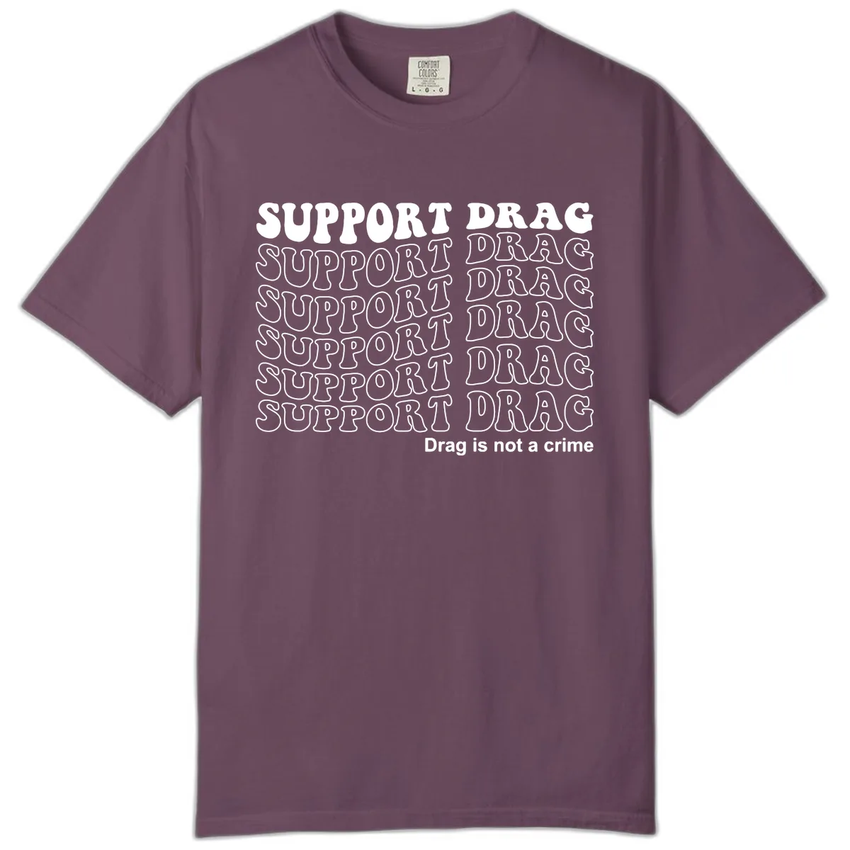 Support Drag Repeating Text Design Comfort Color in Berry