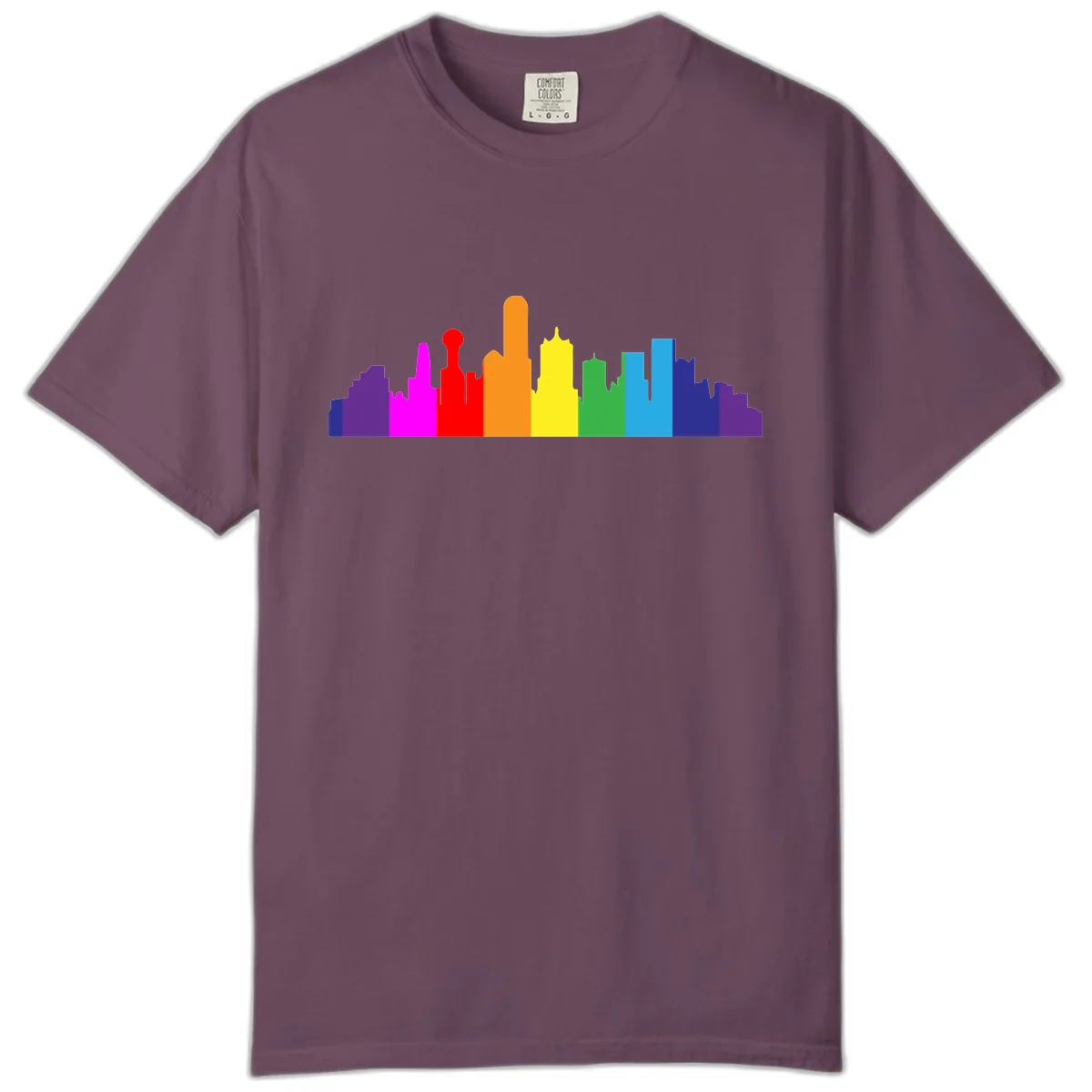 Rainbow City Skyline Pride Comfort Color in Berry
