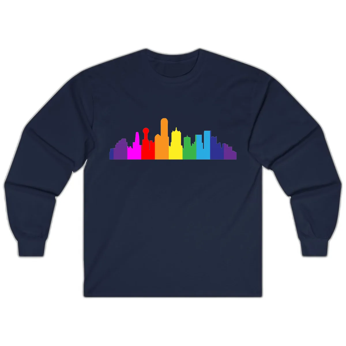 Rainbow City Skyline Pride Long Sleeve in Navy