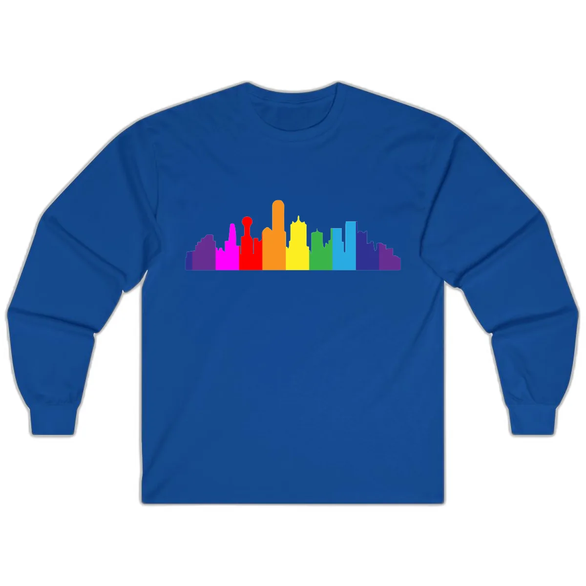 Rainbow City Skyline Pride Long Sleeve in Royal