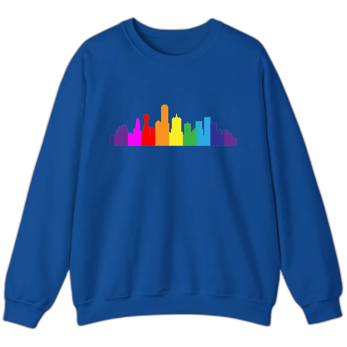 Rainbow City Skyline Pride Sweatshirt in Royal