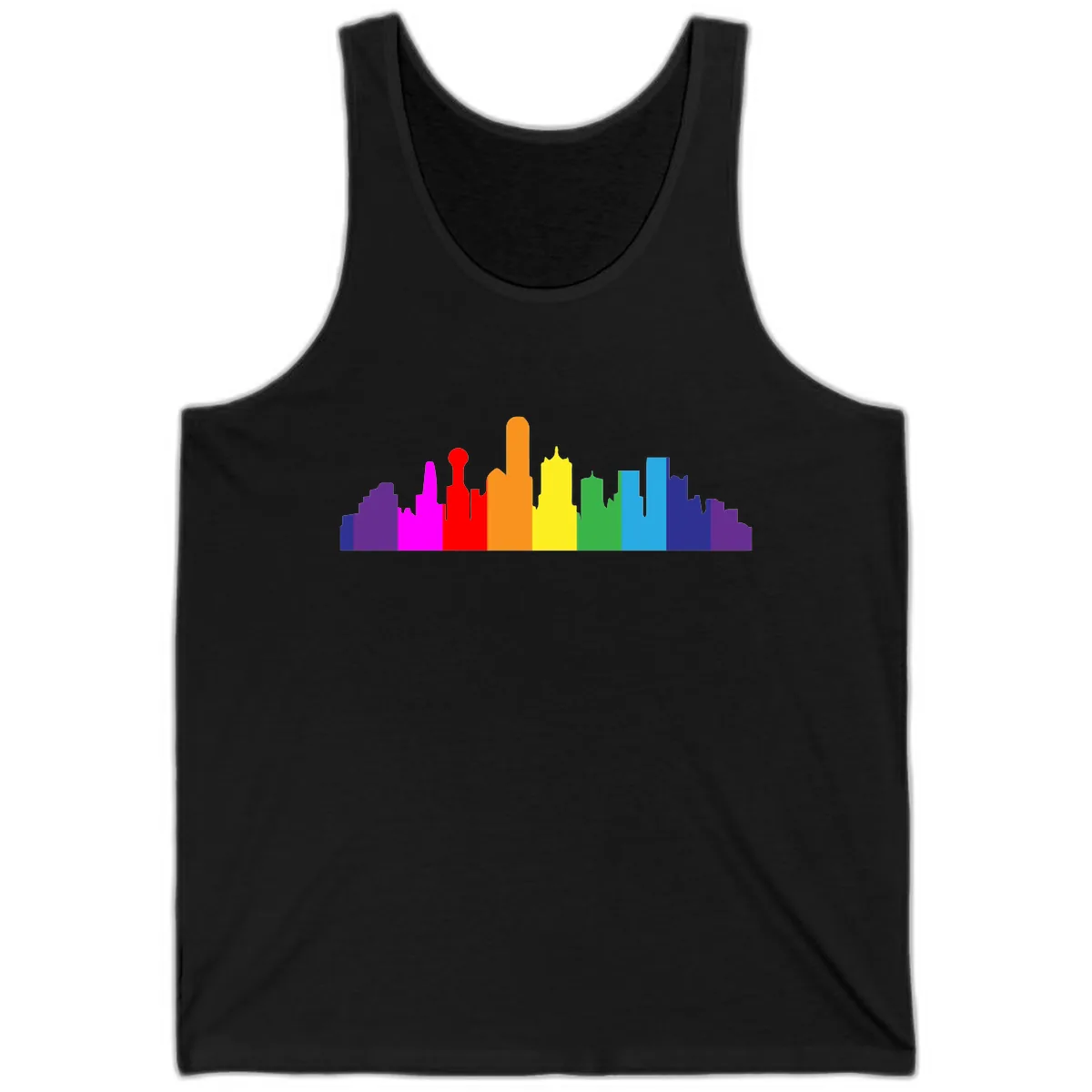 Rainbow City Skyline Pride Tank in Black