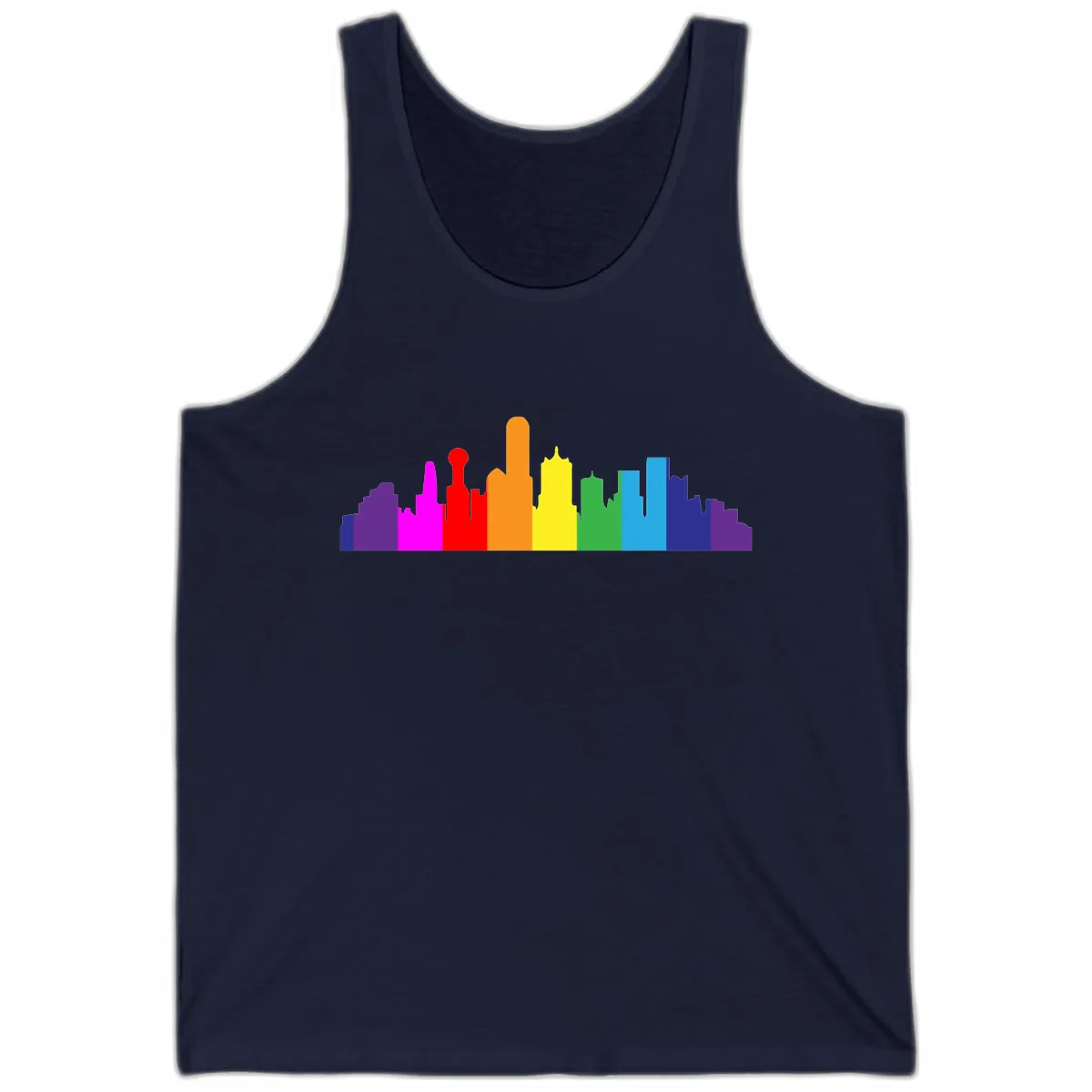 Rainbow City Skyline Pride Tank in Navy