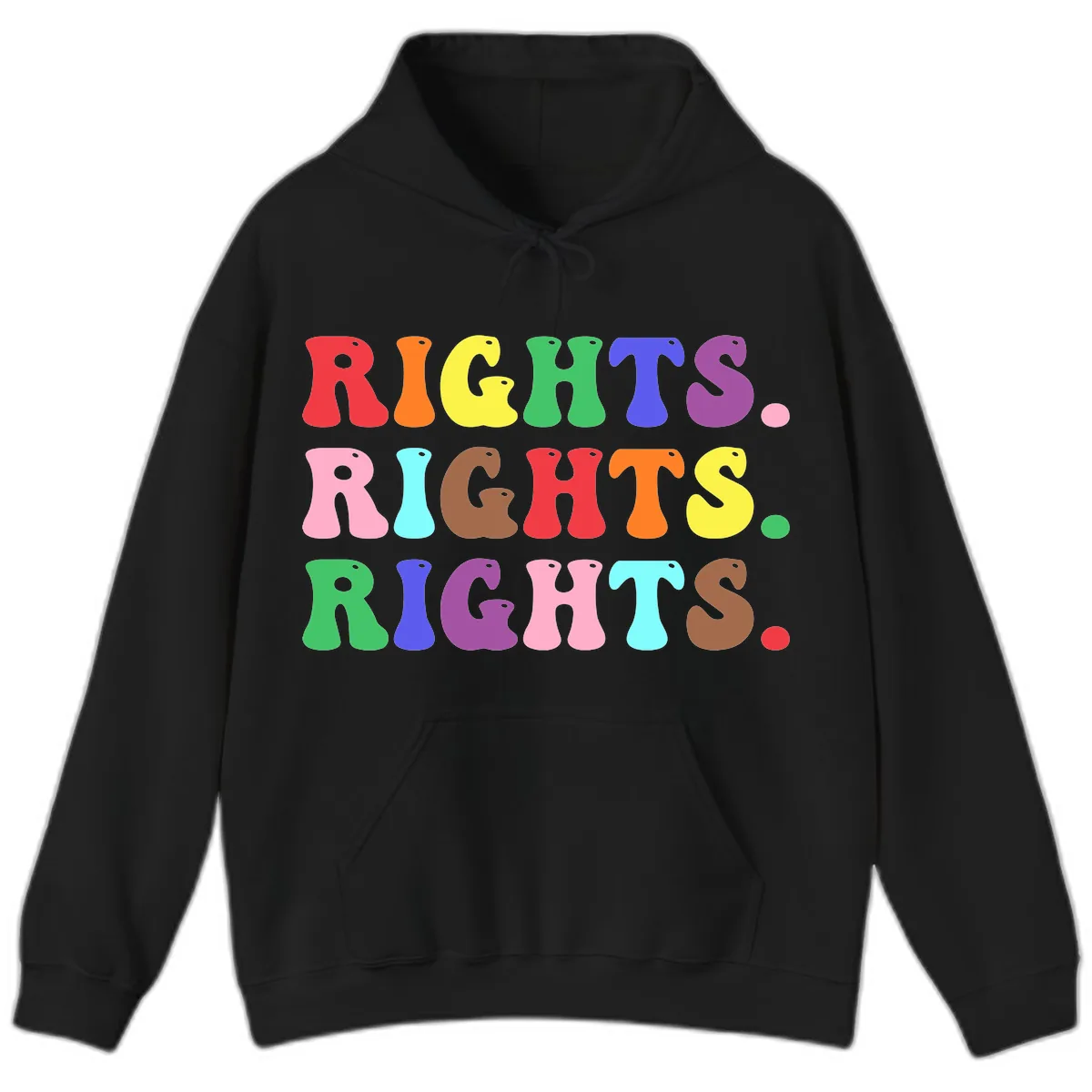 Rights Rights Rights Pride Celebration Hoodie in Black