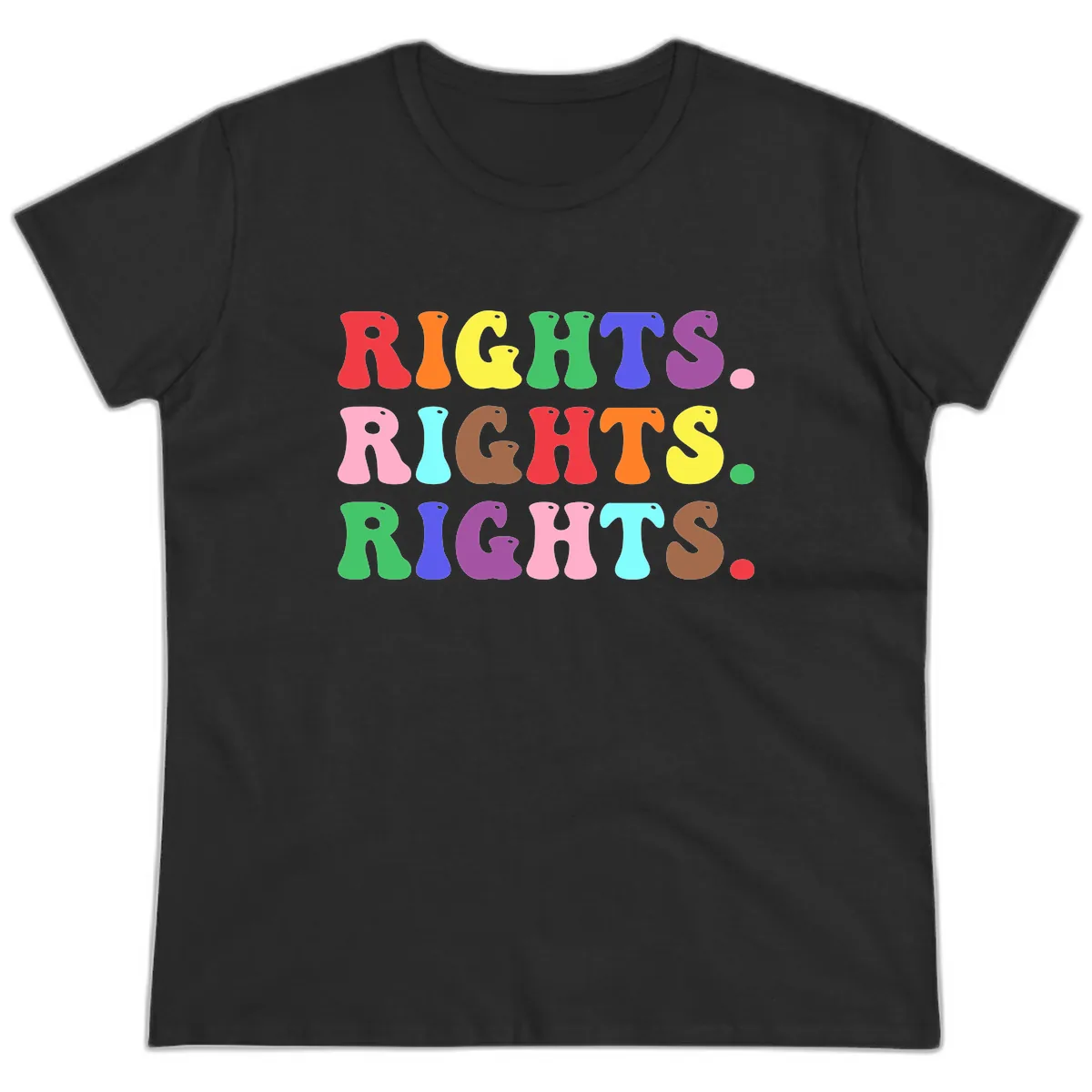 Rights Rights Rights Pride Celebration Ladies Tee in Black