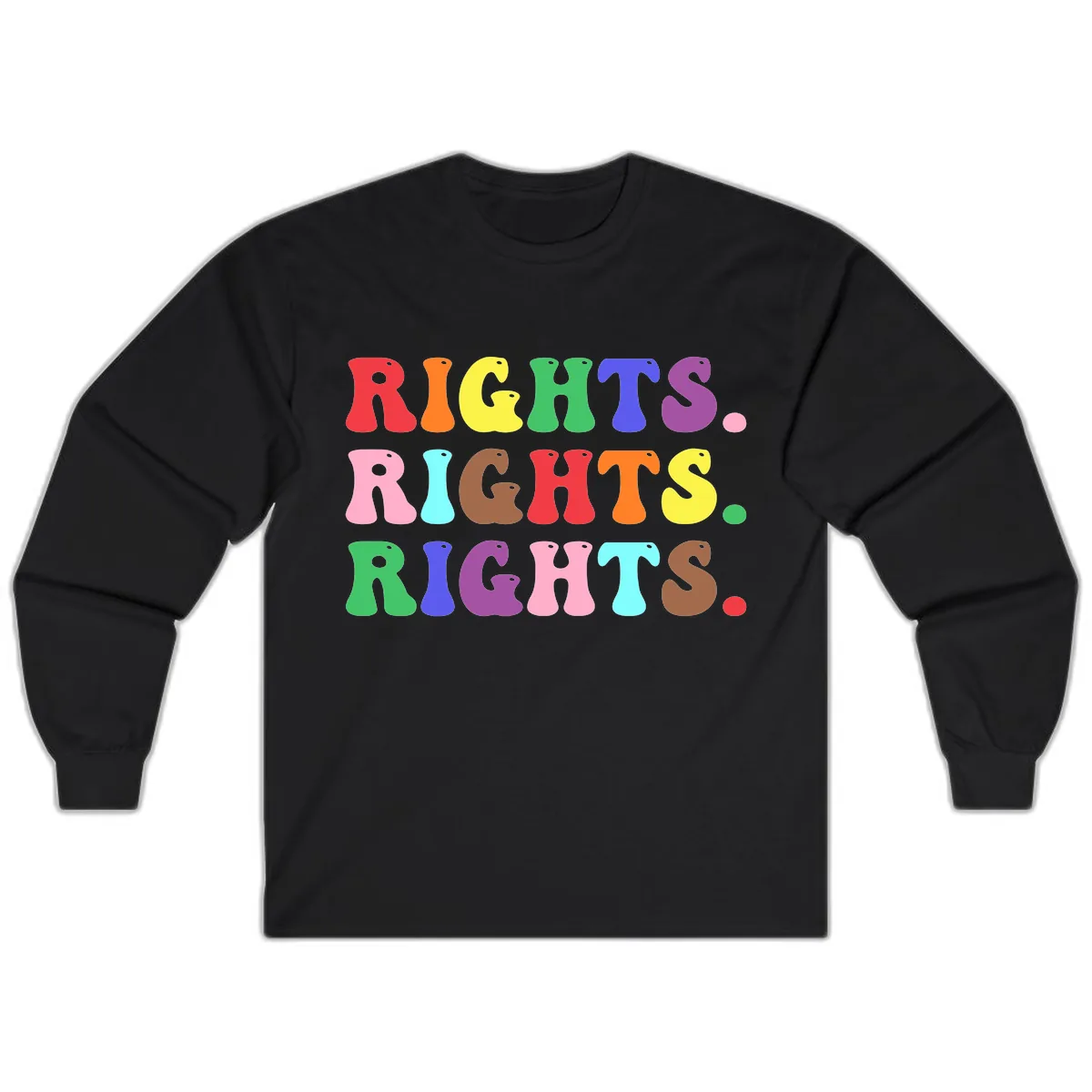Rights Rights Rights Pride Celebration Long Sleeve in Black