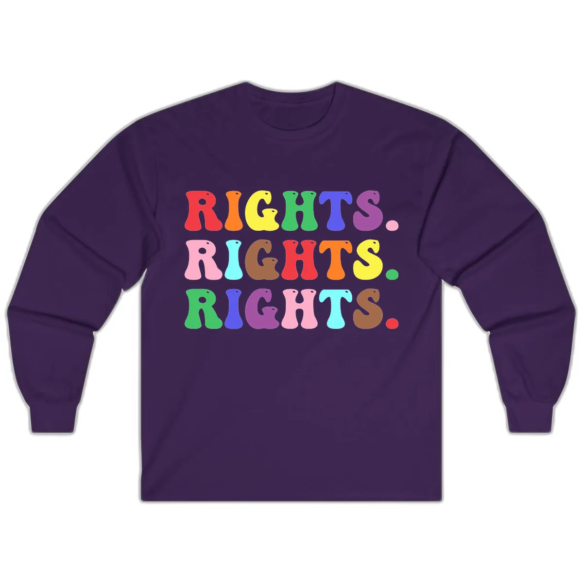 Rights Rights Rights Pride Celebration Long Sleeve in Purple