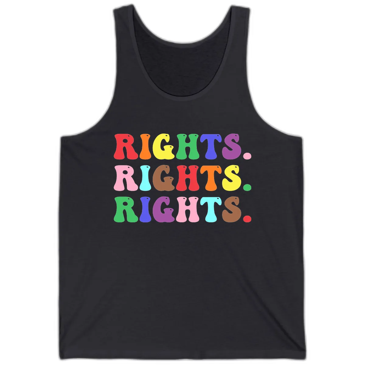 Rights Rights Rights Pride Celebration Tank in Dark Grey
