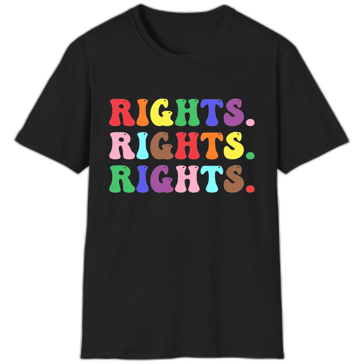 Rights Rights Rights Pride Celebration T-Shirt in Black