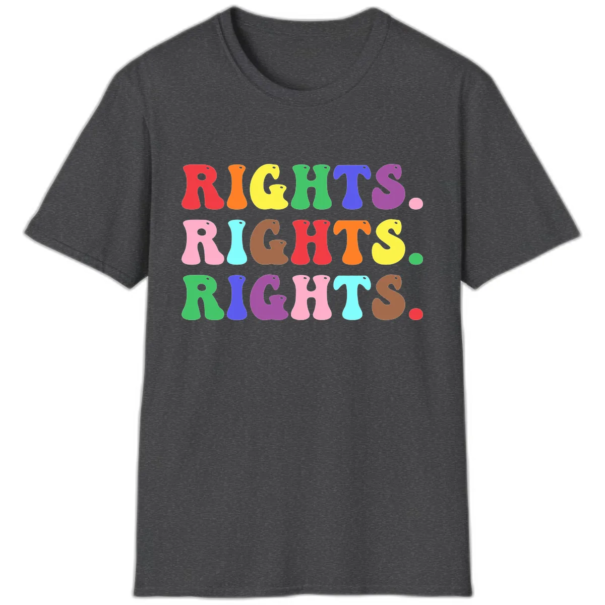 Rights Rights Rights Pride Celebration T-Shirt in Dark Heather