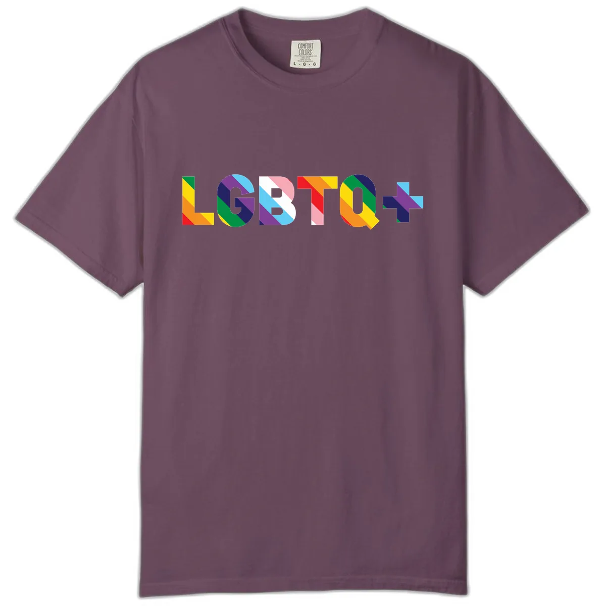 LGBTQ+ Pride Letters Colorful Design Comfort Color in Berry