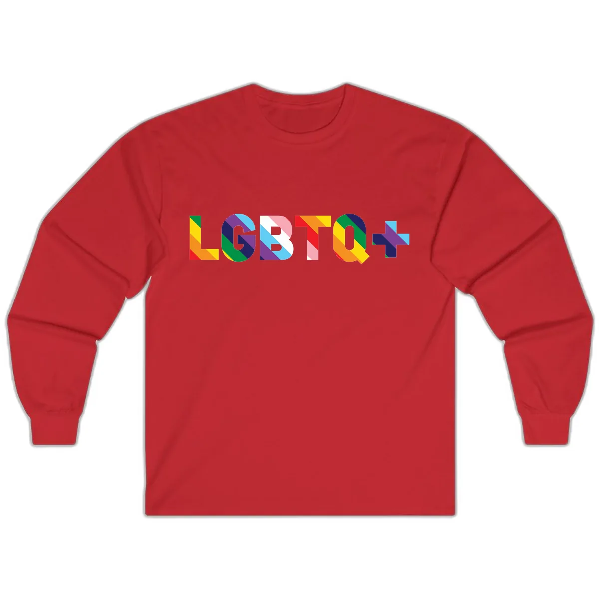LGBTQ+ Pride Letters Colorful Design Long Sleeve in Red