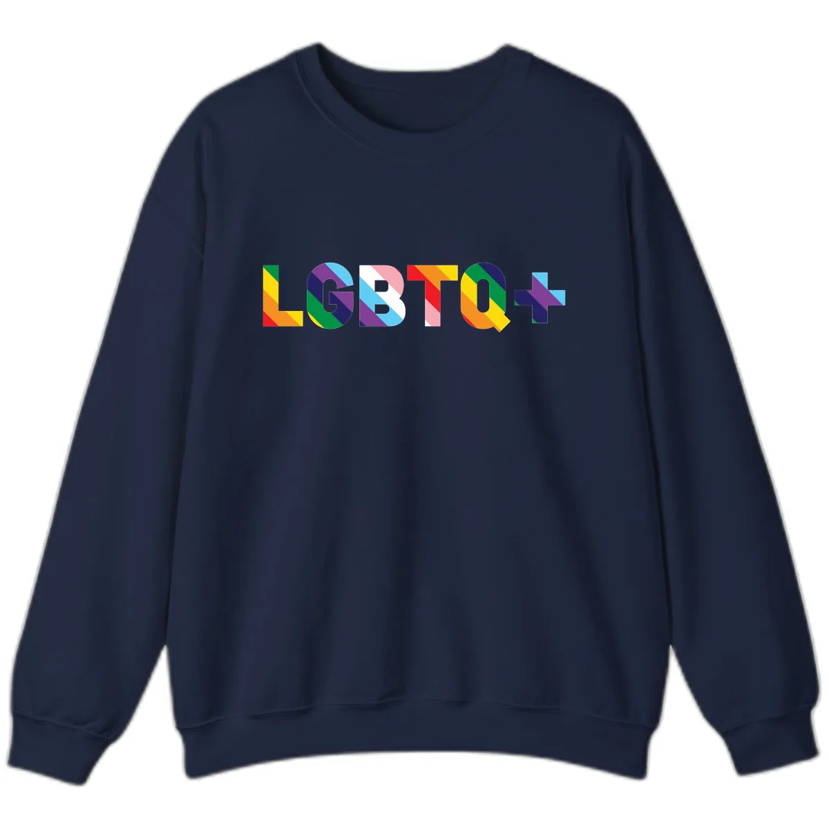 LGBTQ+ Pride Letters Colorful Design Sweatshirt in Navy