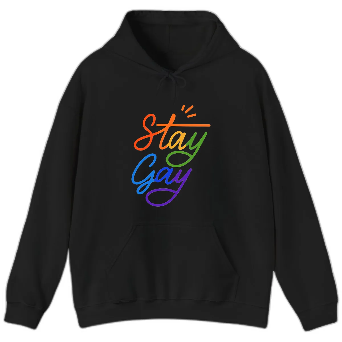 Stay Gay Checkmark Pride Hoodie in Black