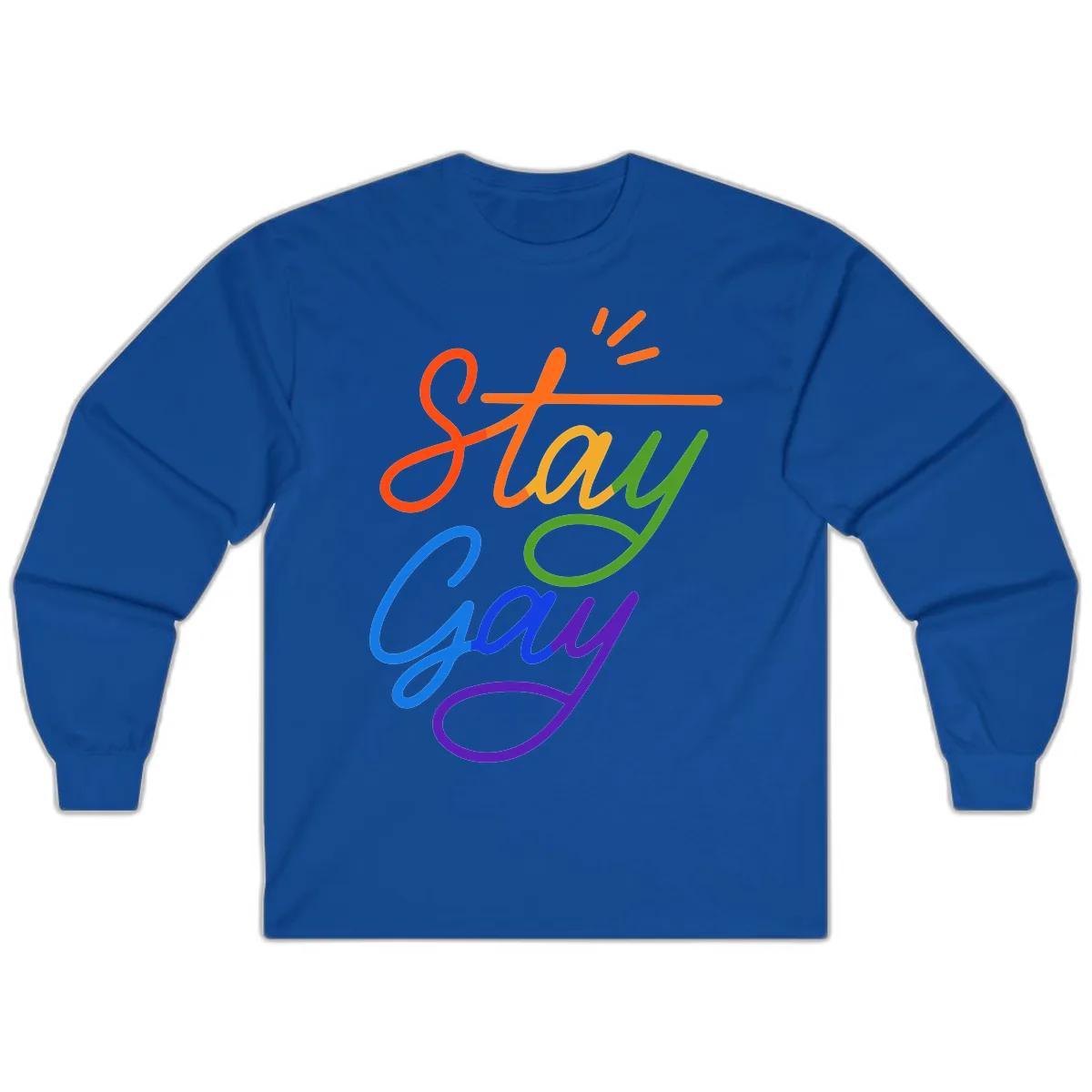 Stay Gay Checkmark Pride Long Sleeve in Royal