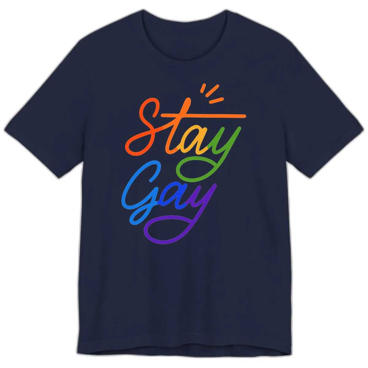 Stay Gay Checkmark Pride Premium T-Shirt in Navy