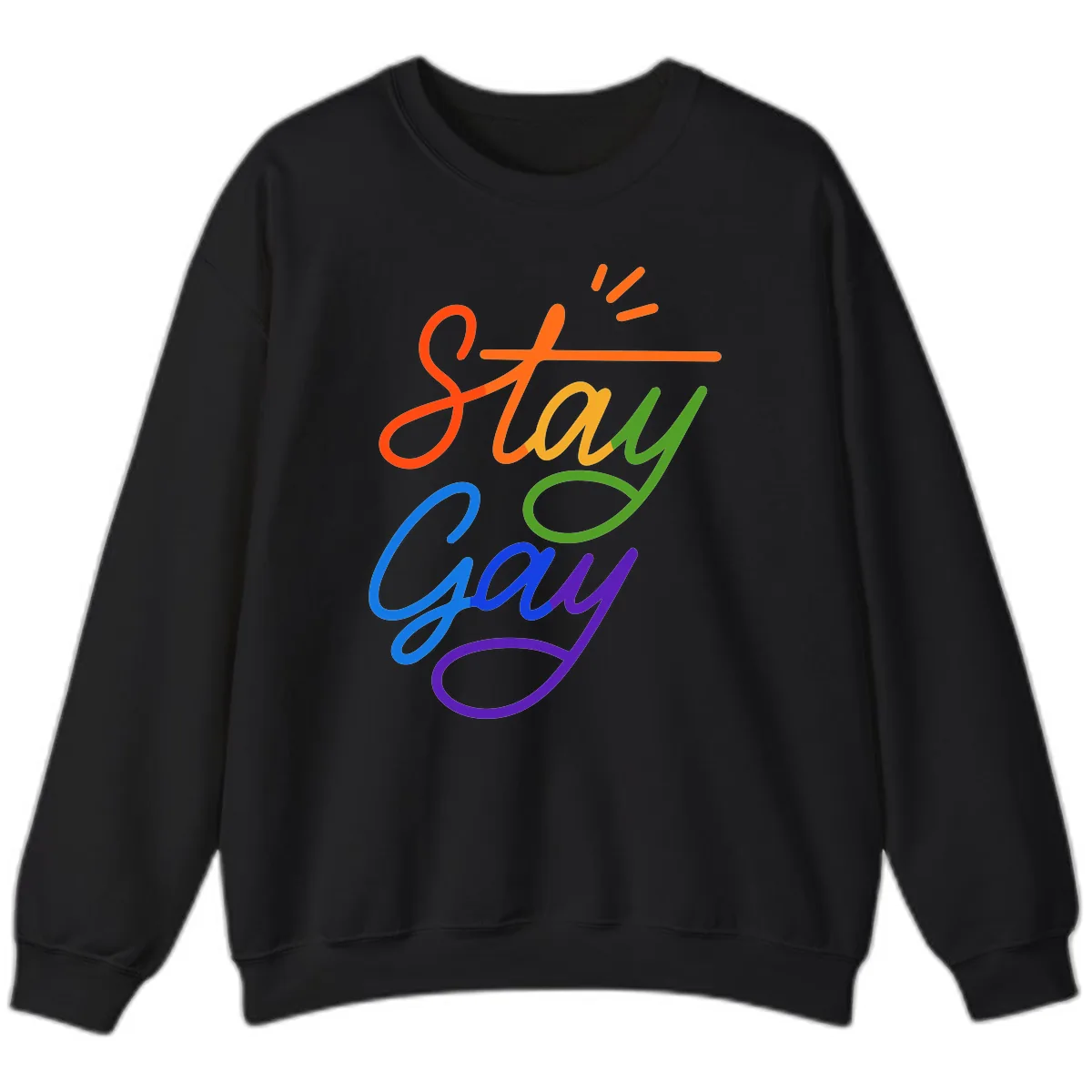 Stay Gay Checkmark Pride Sweatshirt in Black