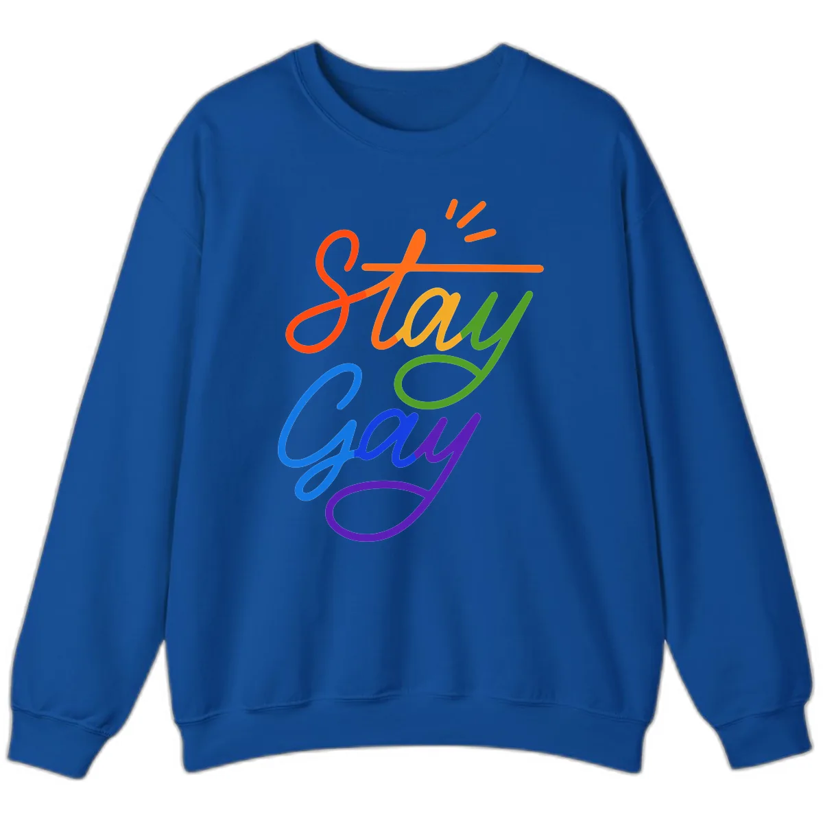 Stay Gay Checkmark Pride Sweatshirt in Royal