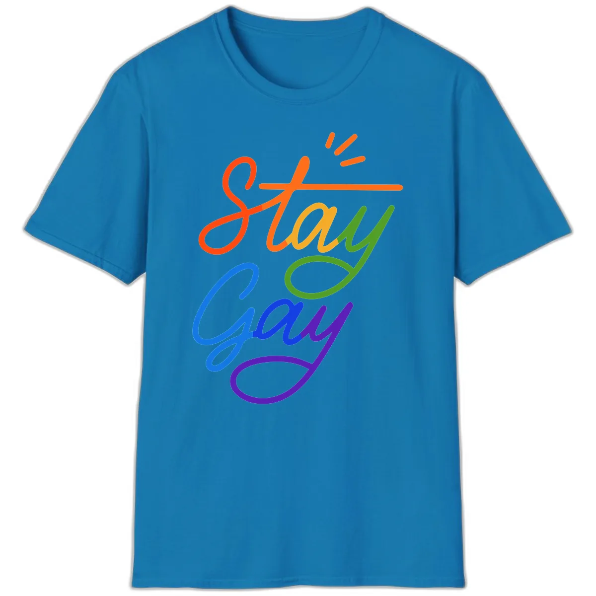 Stay Gay Checkmark Pride T-Shirt in Sapphire