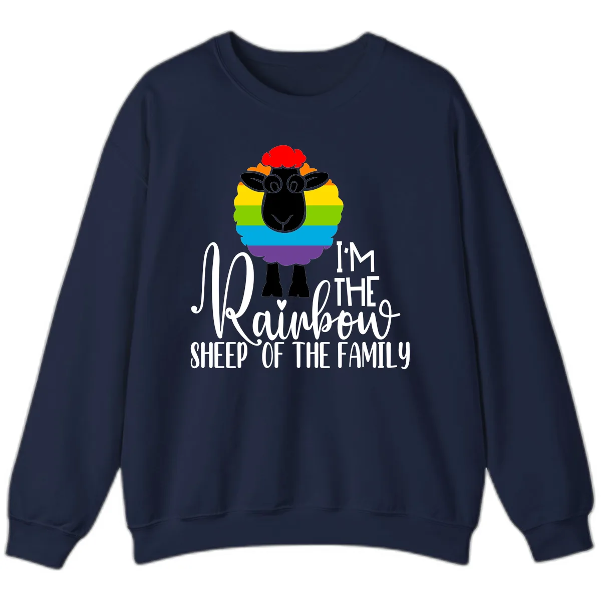 Rainbow Sheep Of The Family Sweatshirt in Navy