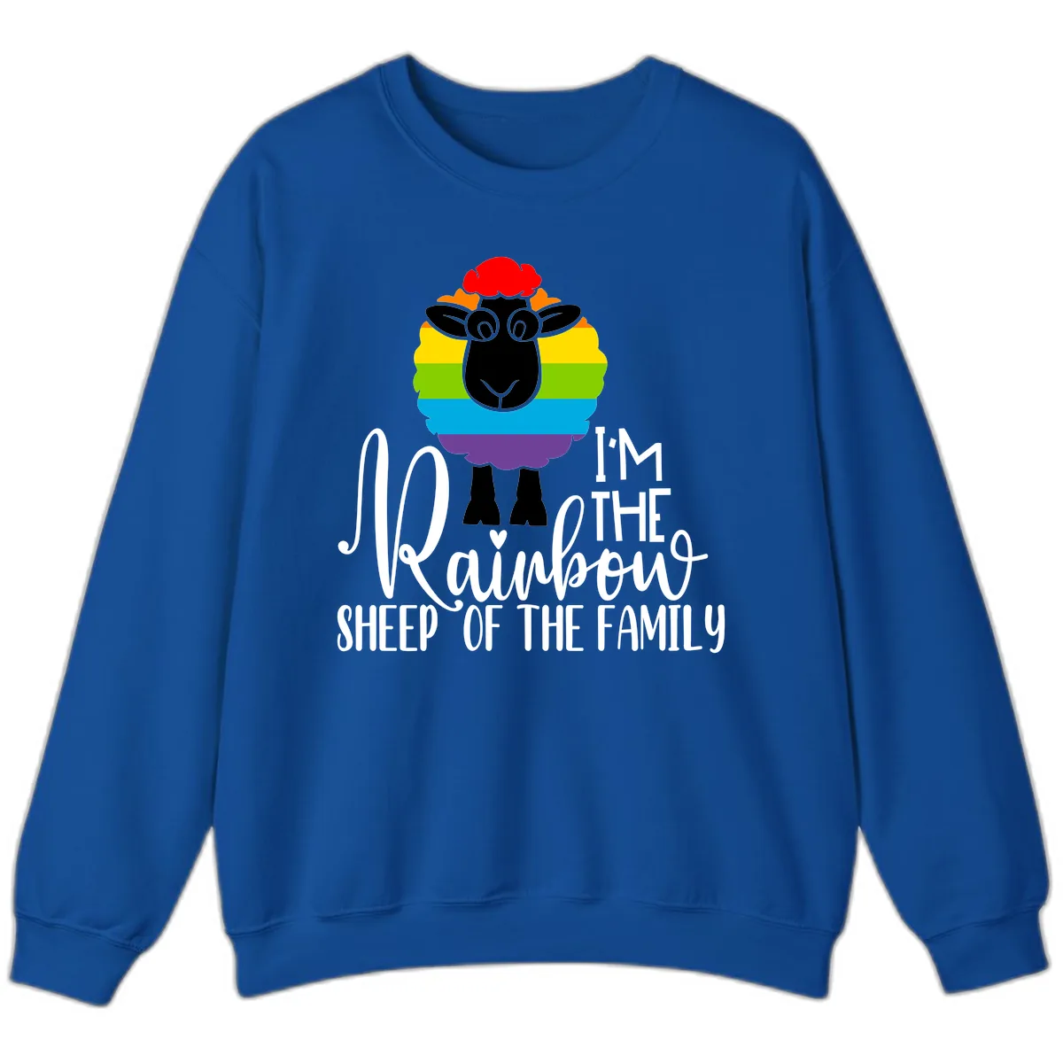 Rainbow Sheep Of The Family Sweatshirt in Royal