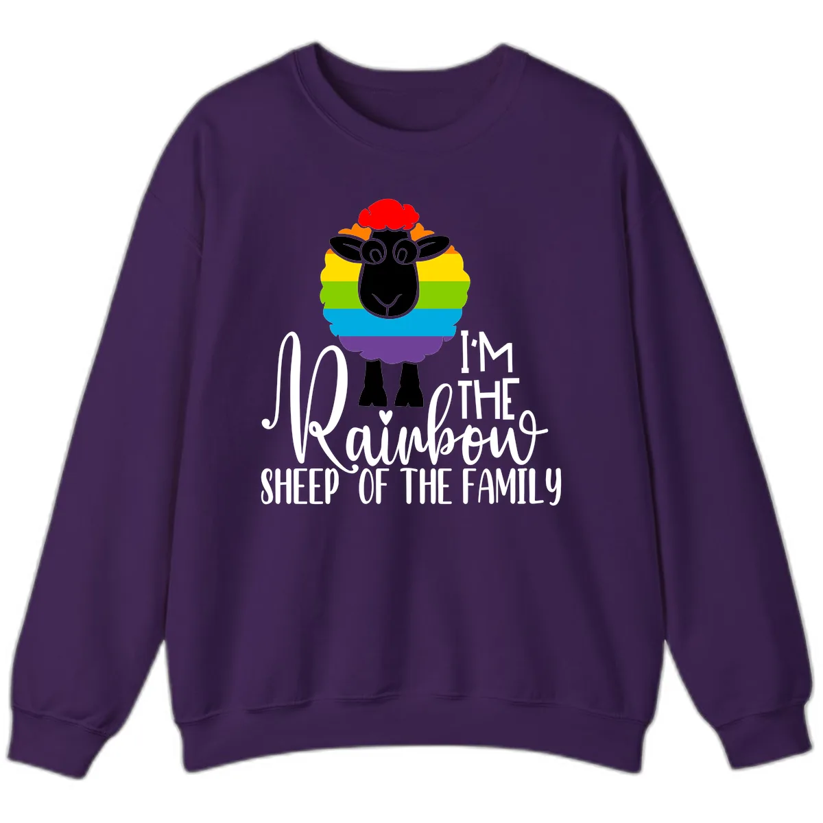 Rainbow Sheep Of The Family Sweatshirt in Purple
