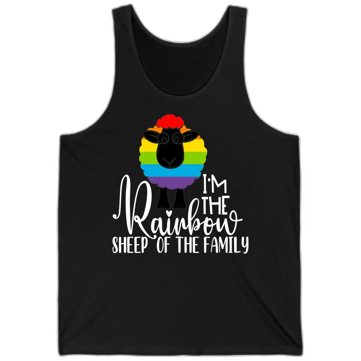Rainbow Sheep Of The Family Tank in Black