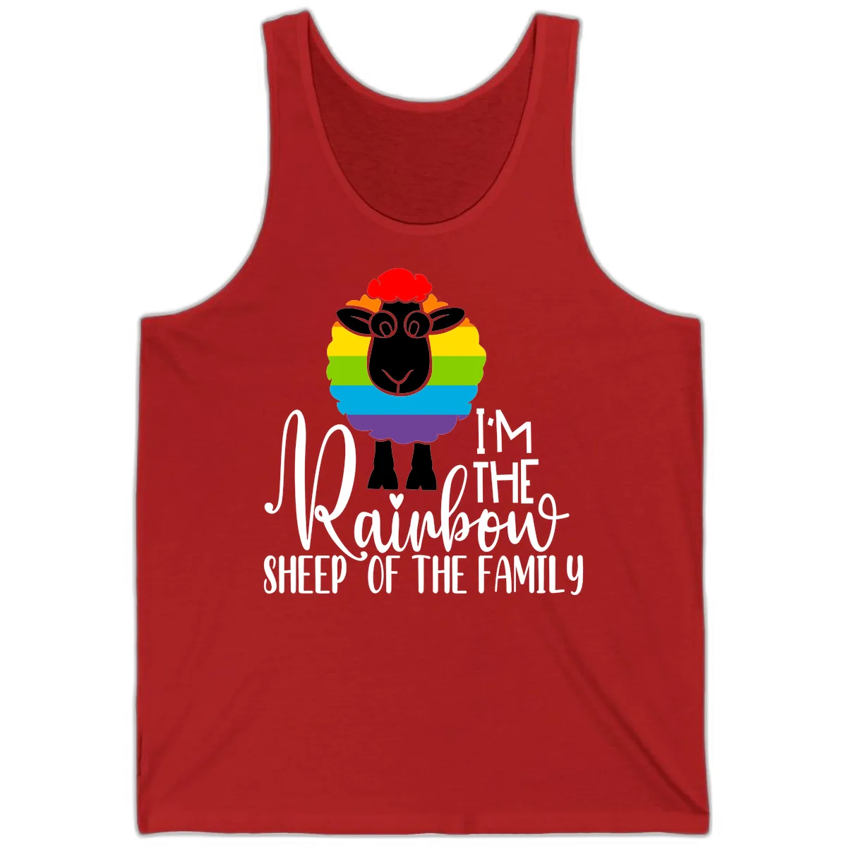 Rainbow Sheep Of The Family Tank in Red