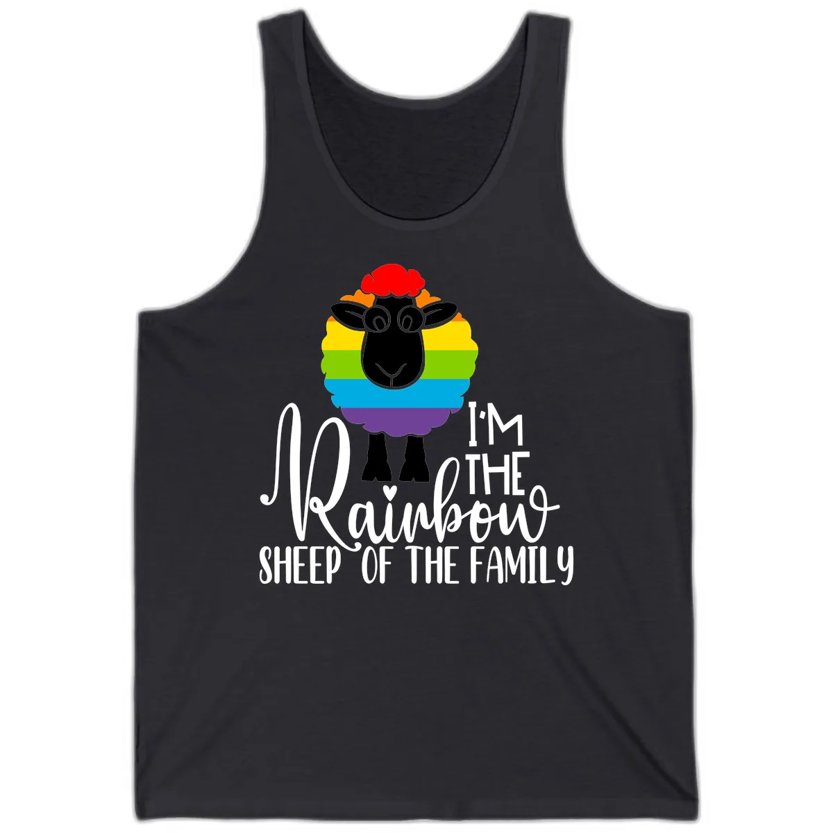 Rainbow Sheep Of The Family Tank in Dark Grey