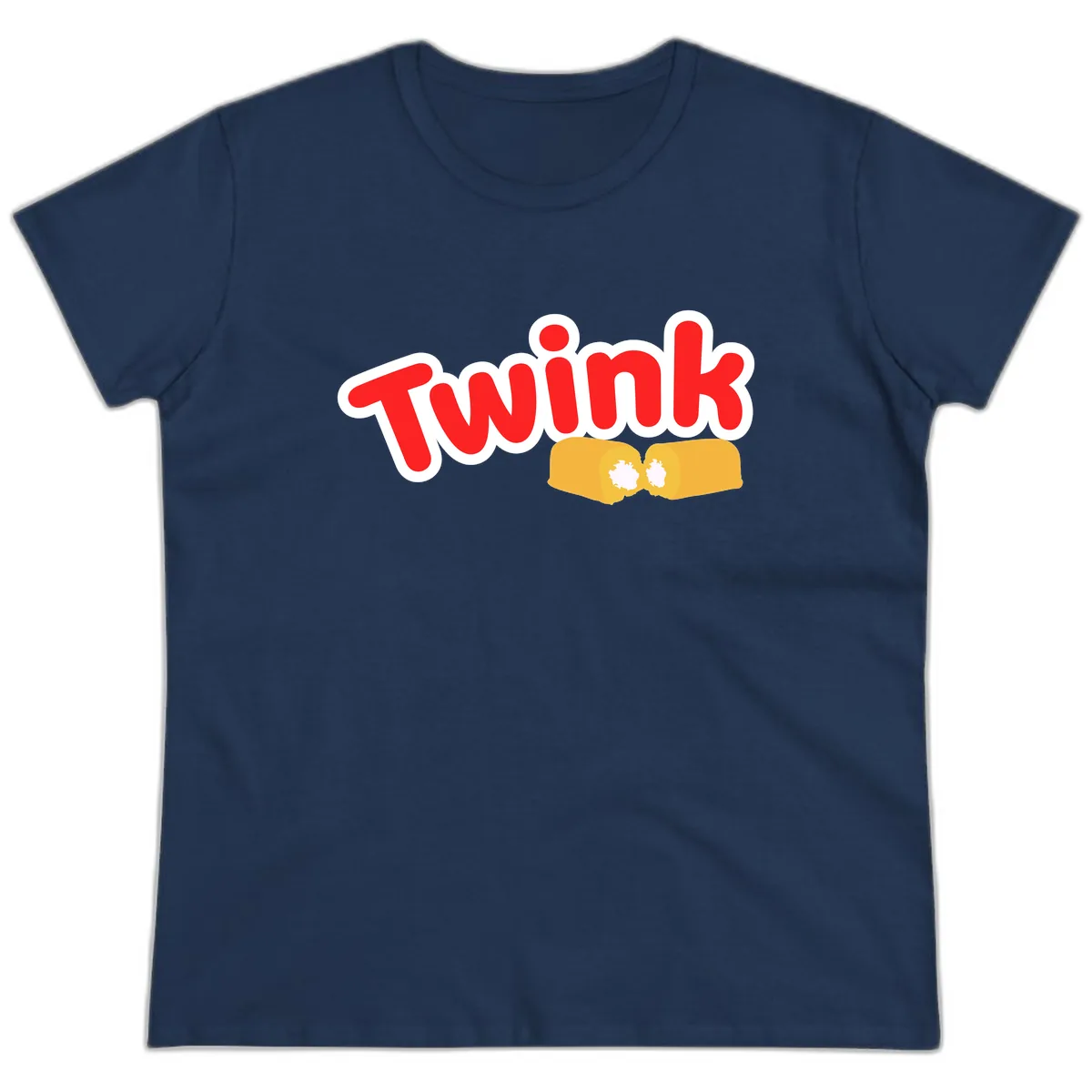 Twink Fist Bump Ladies Tee in Navy