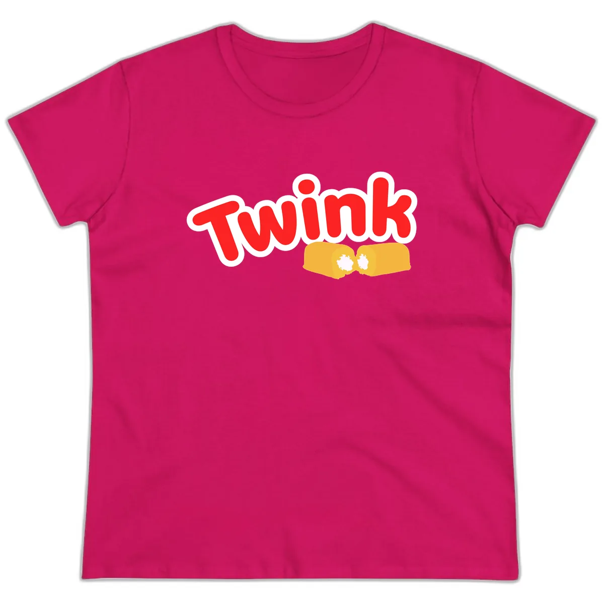 Twink Fist Bump Ladies Tee in Heliconia