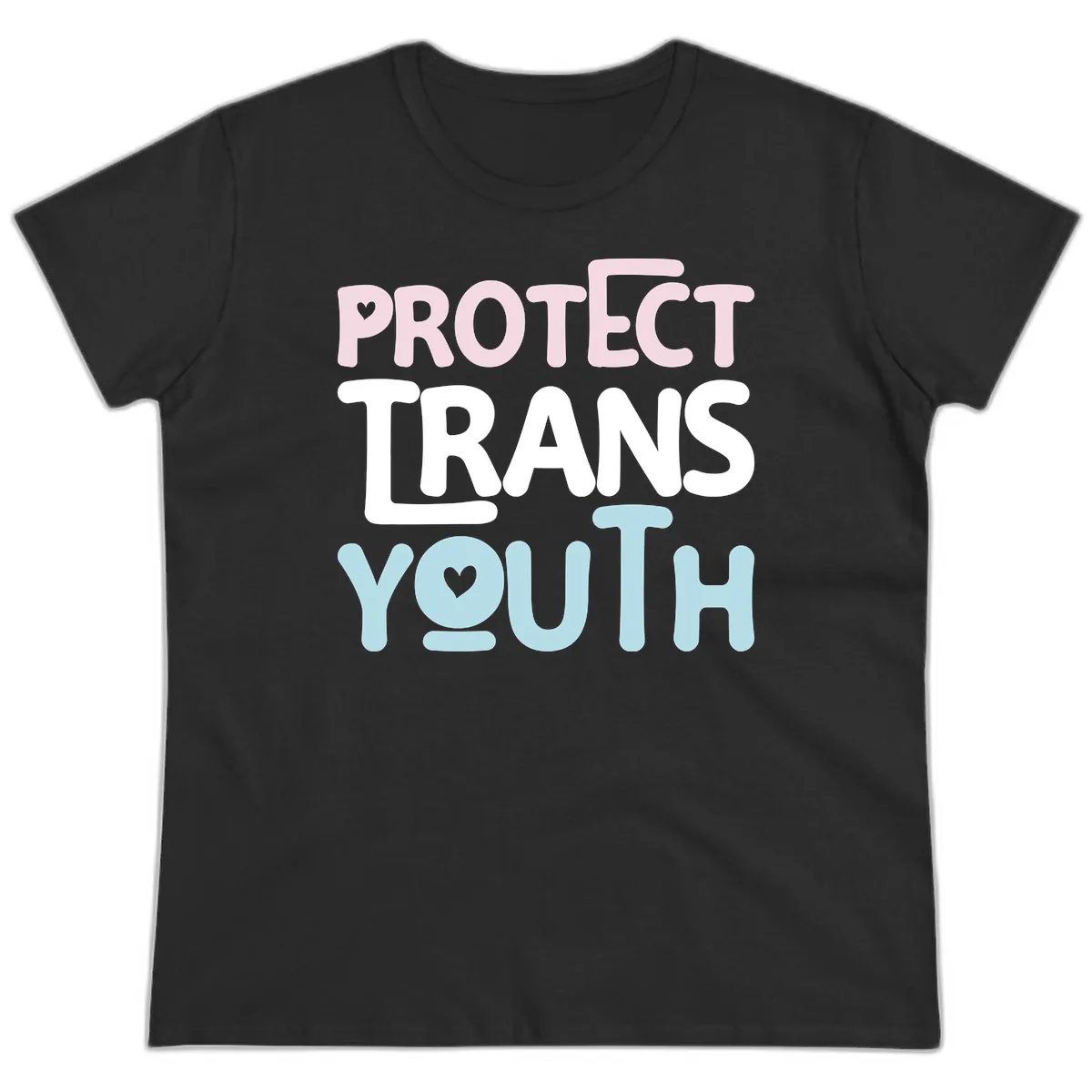Protect Trans Youth Ladies Tee in Black