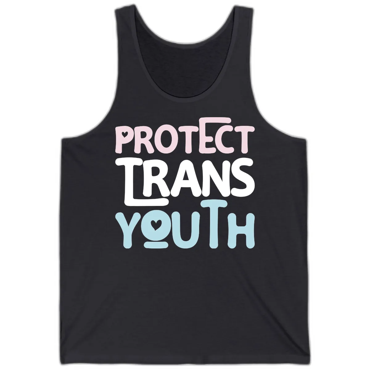Protect Trans Youth Tank in Dark Grey