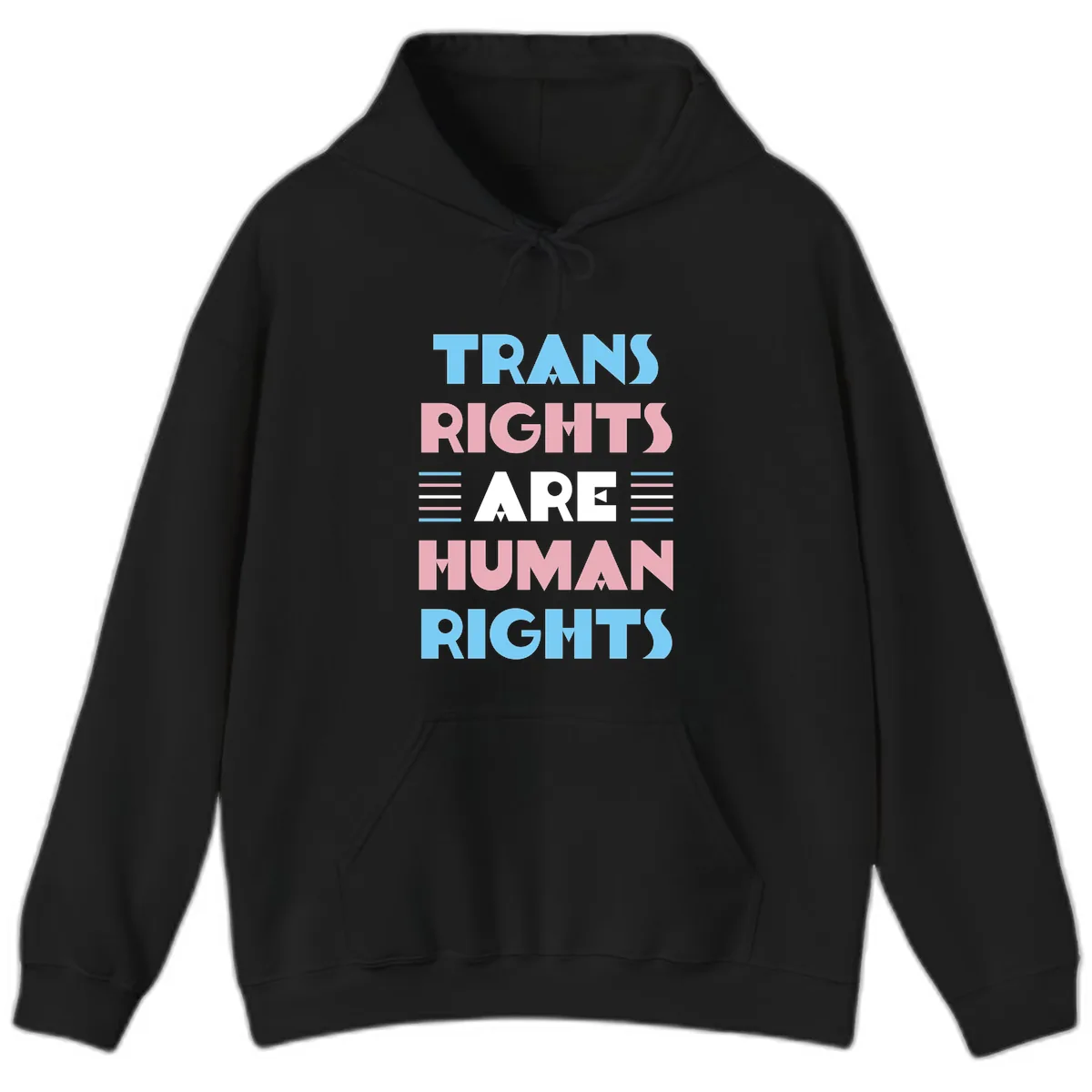 Trans Rights Are Human Rights Hoodie in Black