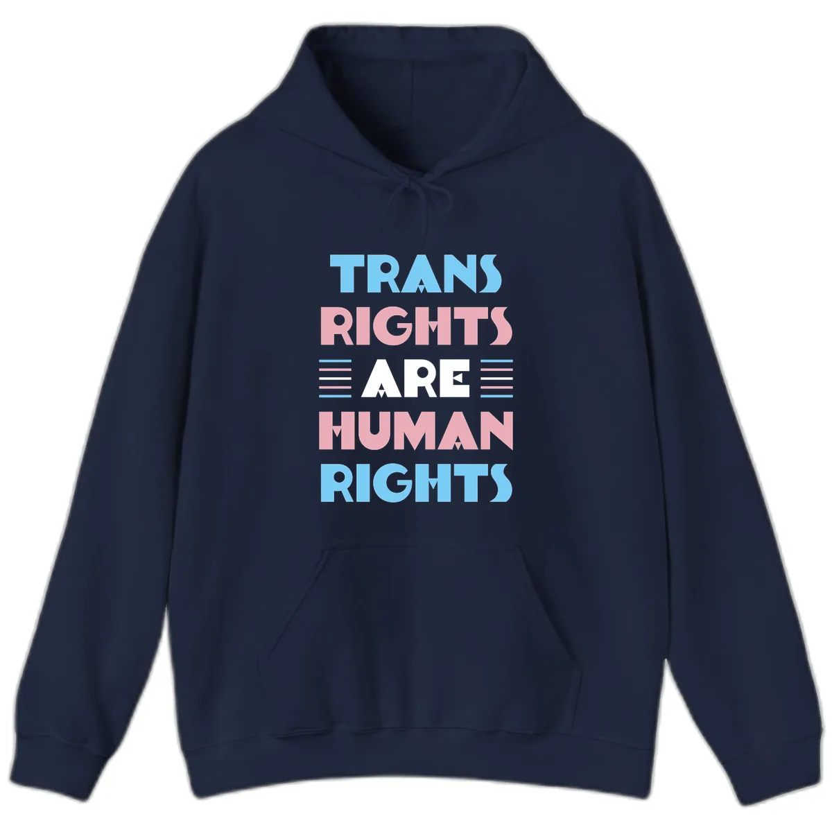 Trans Rights Are Human Rights Hoodie in Navy