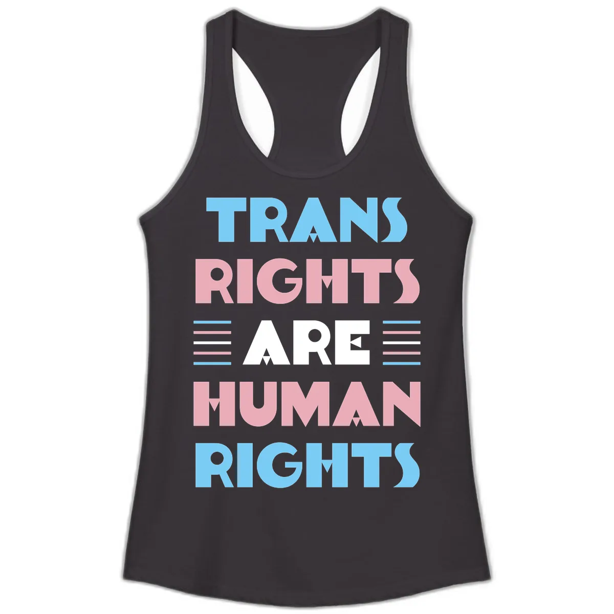 Trans Rights Are Human Rights Ladies Tank in Black