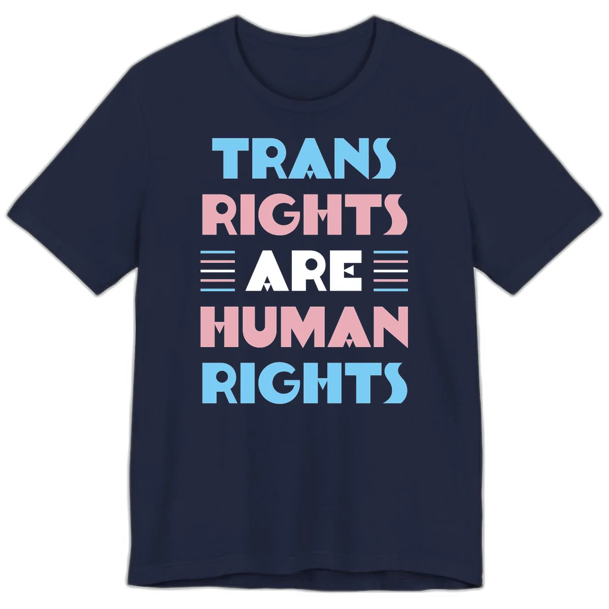 Trans Rights Are Human Rights Premium T-Shirt in Navy
