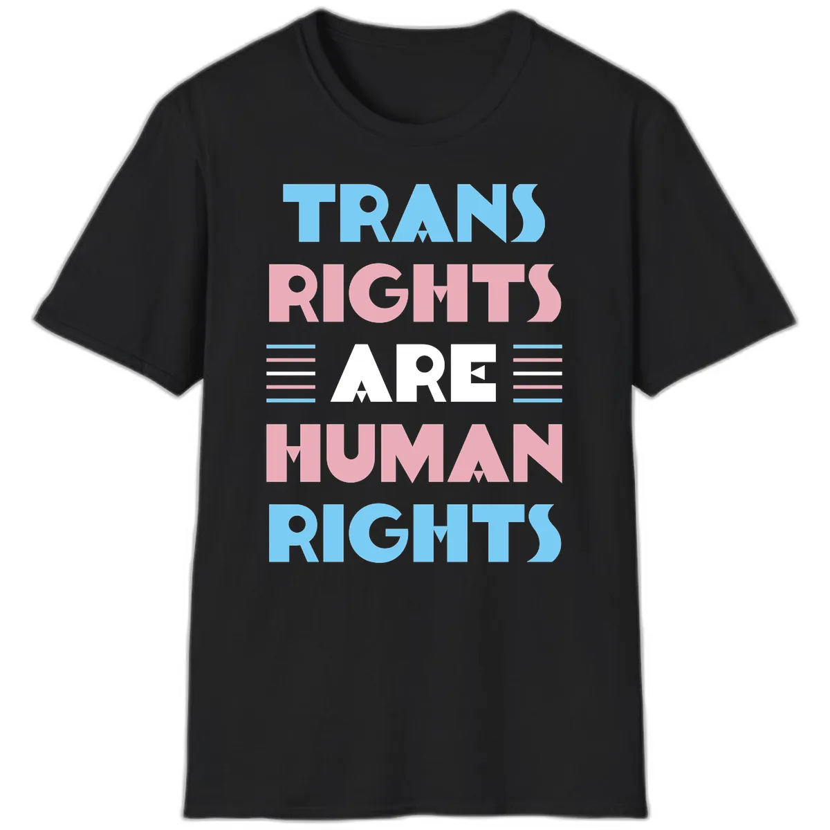 Trans Rights Are Human Rights T-Shirt in Black