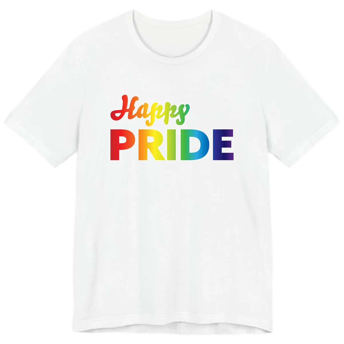 Happy Pride Rainbow Text Design Premium T-Shirt in White