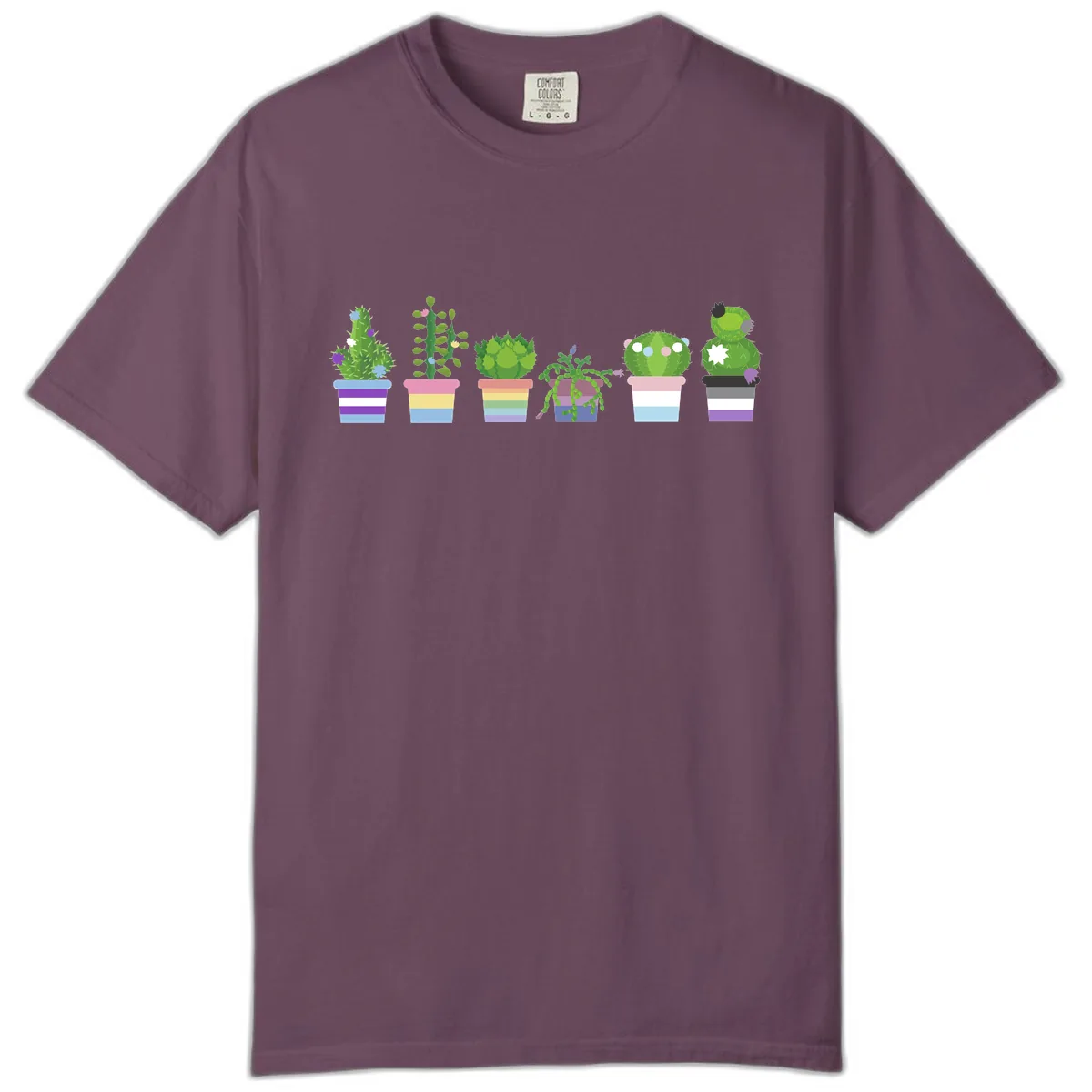 Rainbow Potted Cacti Garden Comfort Color in Berry