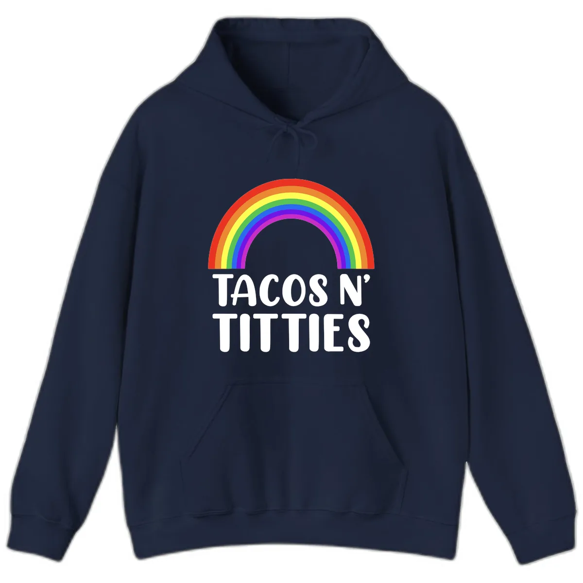 Tacos N' Rainbows Pride Design Hoodie in Navy
