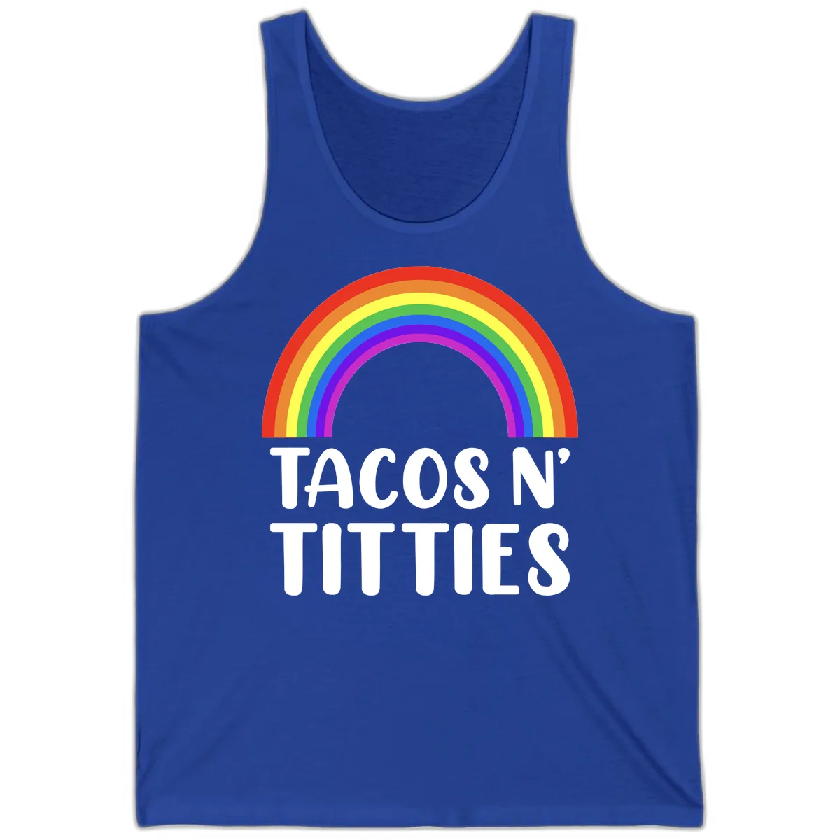 Tacos N' Rainbows Pride Design Tank in True Royal