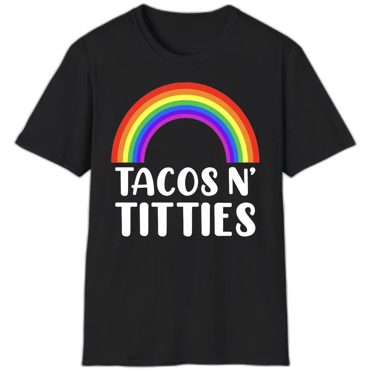 Tacos N' Rainbows Pride Design T-Shirt in Black