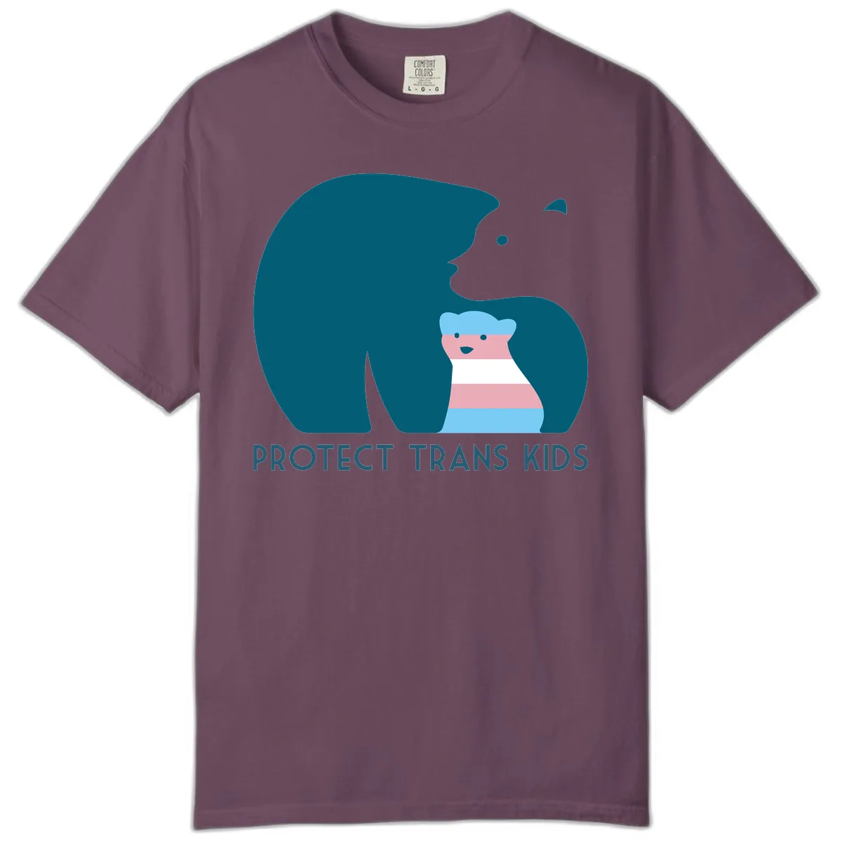 Protect Trans Kids Bear Comfort Color in Berry